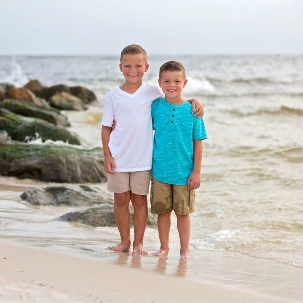 two boys on beach